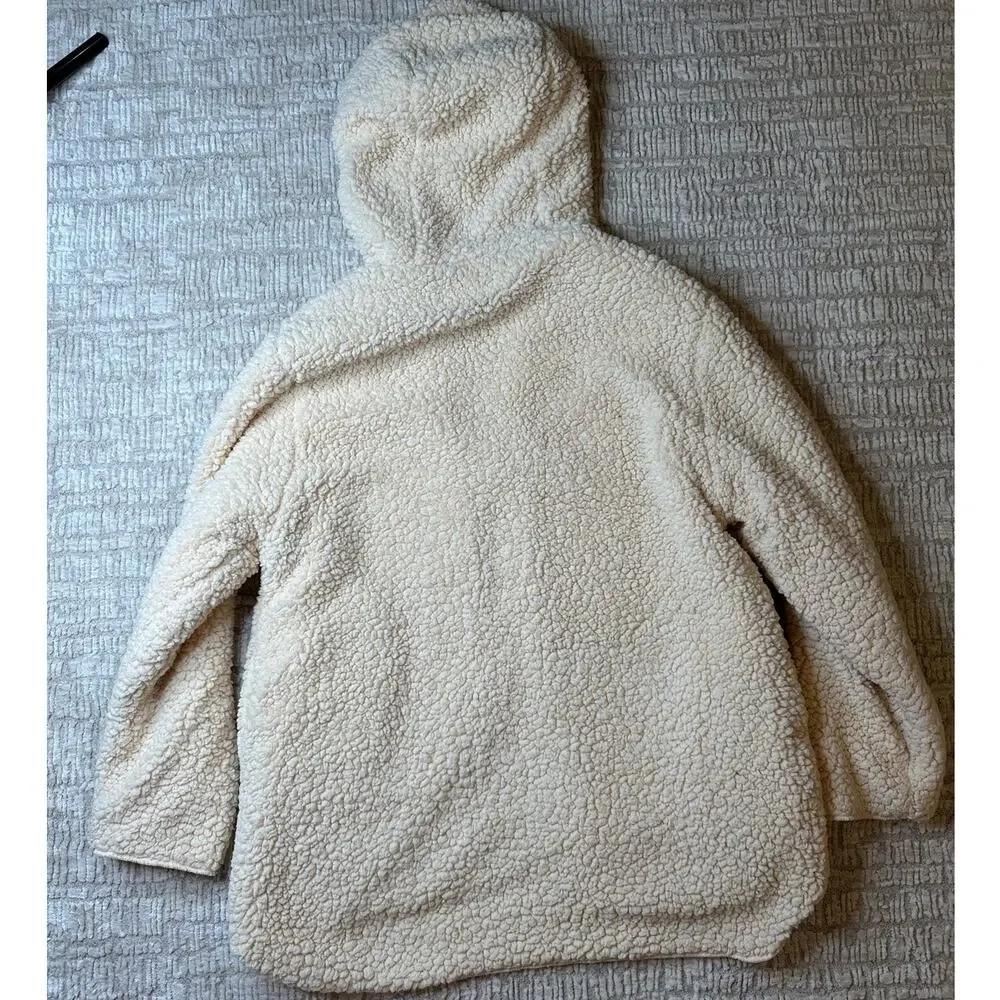 BDG: Cream Sherpa Cardigan Hoodie